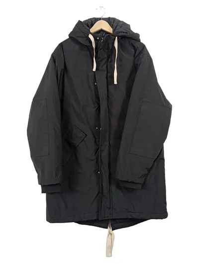 ZARA Herren Parka Winterjacke Kapuze Schwarz Gr. S/M Urban Style