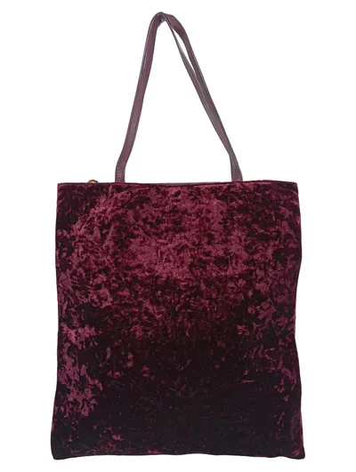 Charles & Keith Damen Shopper Bag Lila Samt Elegant Handtasche