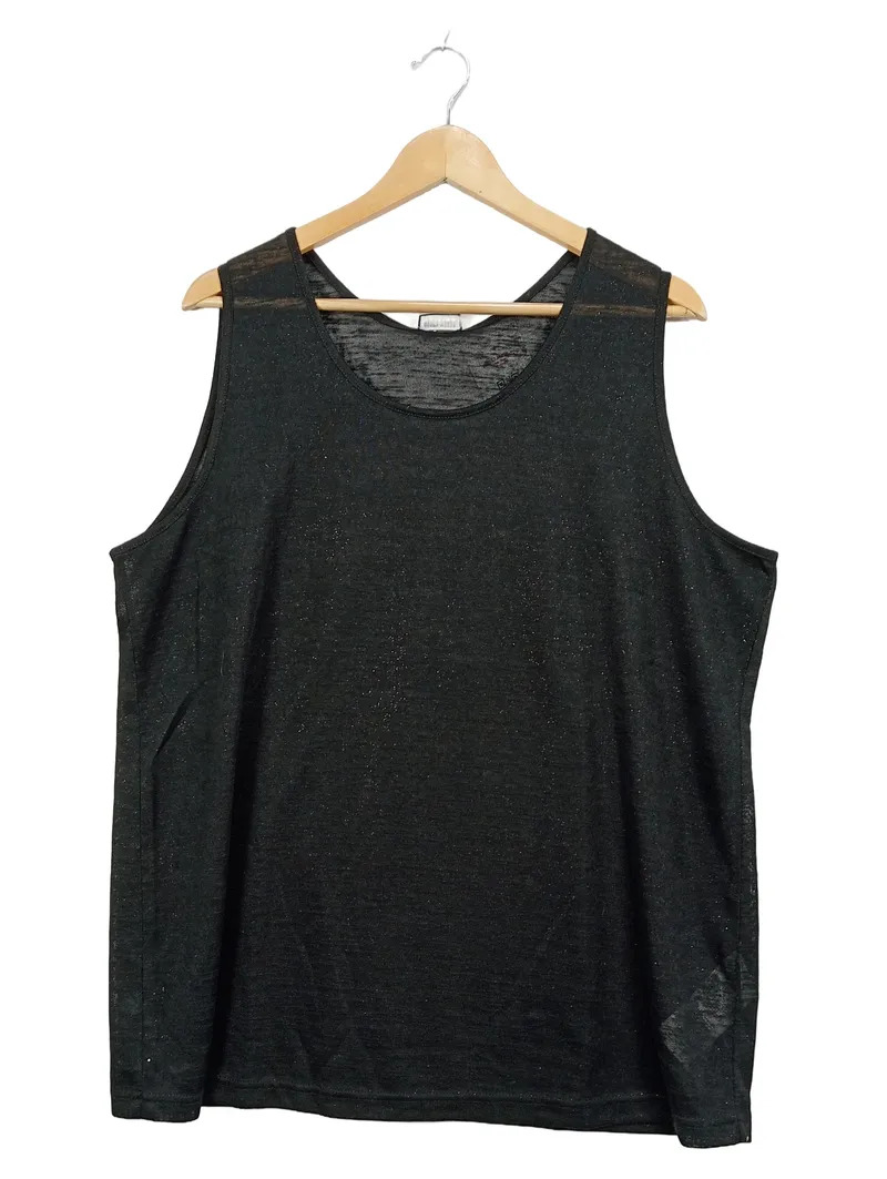 Gerry Weber Edition Damen Top Tanktop Schwarz Glitzer Gr. 48 3XL 3