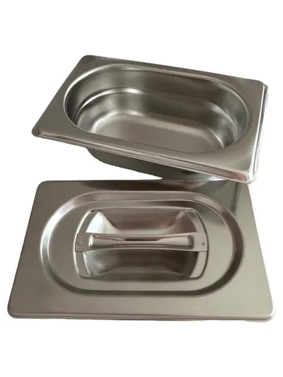 AEG GN 1/2 Behälter Edelstahl Gastronorm 17x11 cm mit Deckel