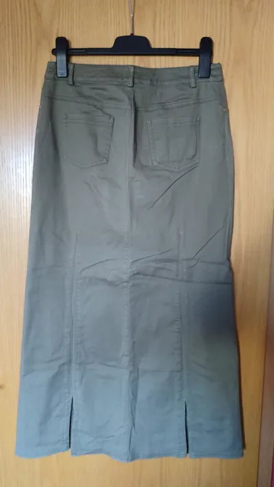 Alba Moda Damen Maxirock Gr. 38 M Oliv Outdoor Baumwolle