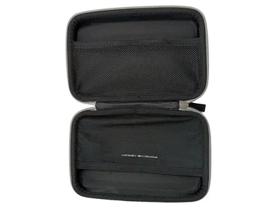 Porsche Design Brillenetui Hartschale Grau Logo-Print 19x12 cm