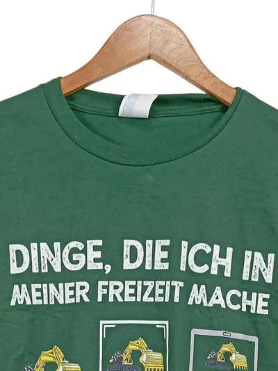 Port & Company Herren T-Shirt Grün S Grafik Print Baumwolle Casual Freizeit