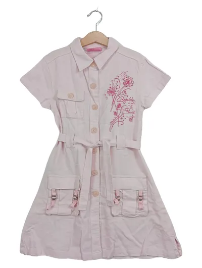 Barbie Blusenkleid Mädchen Gr. 140 Rosa Casual Stickerei
