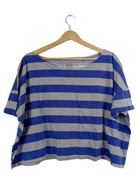 edc by Esprit Damen T-Shirt Gr. L gestreift blau grau Cropped Casual 1