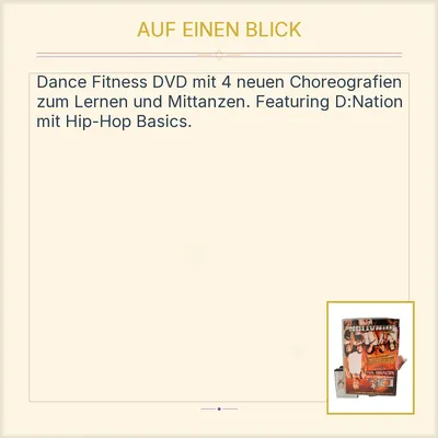 D:Nation Dance Fitness DVD Workout Choreos Hip Hop Basics Deutsch