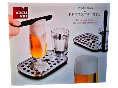 Vacuvino Home Bar Beer Station Bierzapfstation Edelstahl Silber Barzubehör