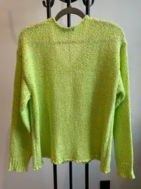 Esqualo Damen Pullover Gr. XL Grün Lochmuster V-Ausschnitt Strick 2