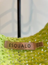Esqualo Damen Pullover Gr. XL Grün Lochmuster V-Ausschnitt Strick 3