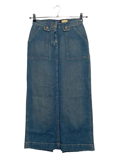 Eddie Bauer Damen Jeansrock Gr. 34/XS Blau Casual Maxirock Baumwolle
