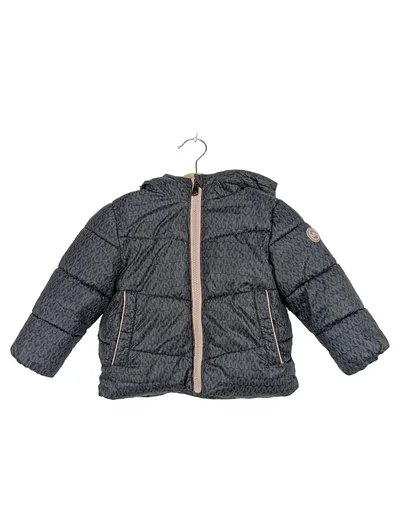 Michael Kors Kinder Steppjacke Gr. 86 18M Grau Logo-Print Kapuze