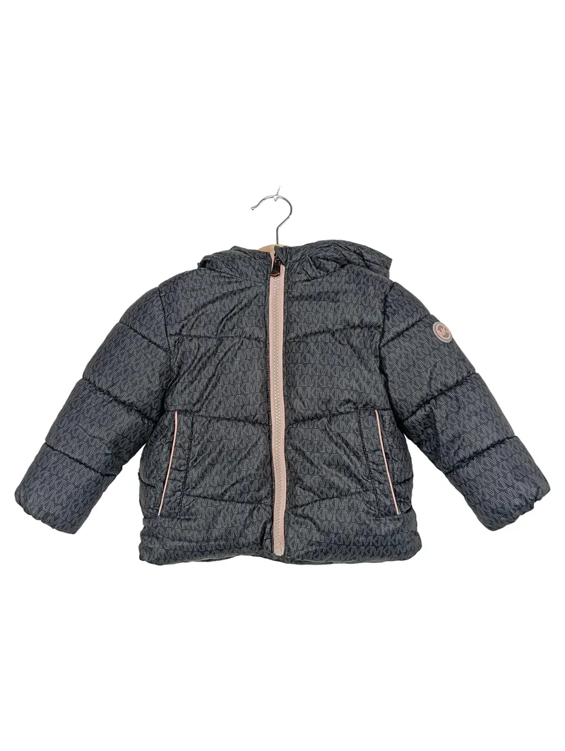 Michael Kors Kinder Steppjacke Gr. 86 18M Grau Logo-Print Kapuze 1