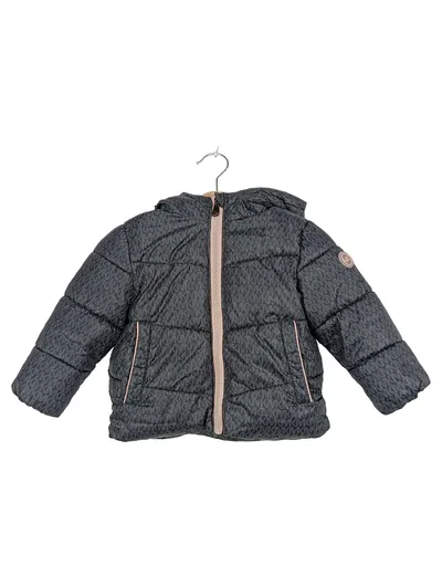 Michael Kors Kinder Steppjacke Gr. 86 18M Grau Logo-Print Kapuze
