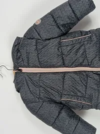 Michael Kors Kinder Steppjacke Gr. 86 18M Grau Logo-Print Kapuze 3