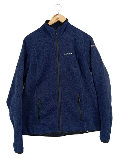 Icepeak Fleecejacke Herren Gr. 48 Blau Meliert Outdoor Strickfleece