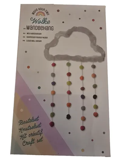 Wolke Wandbehang Bastelset DIY Wolle Mehrfarbig Bastelmaterial