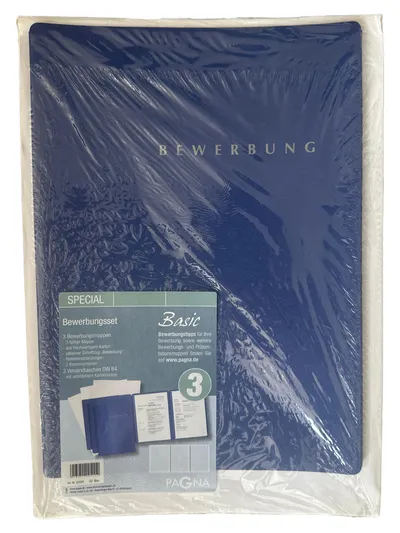PAGNA Bewerbungsmappe Bewerbungsset Basic Blau Schreibmappe DIN A4
