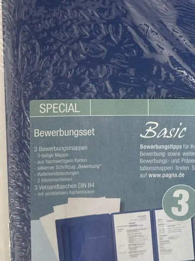 PAGNA Bewerbungsmappe Bewerbungsset Basic Blau Schreibmappe DIN A4