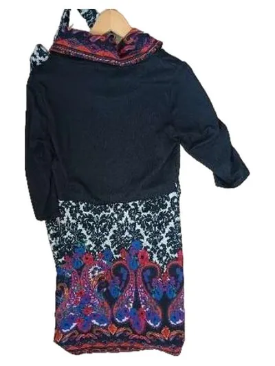 Anna Field Damen Kleid Paisley Rollkragen Gr. 38/M Schwarz Bohemian