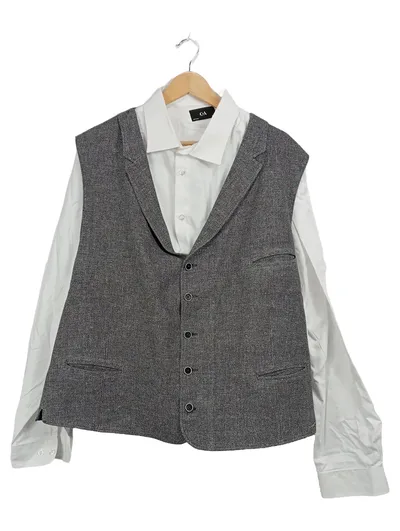 Engbers Herren Anzugweste Grau Meliert Gr. 3XL Klassisch Business