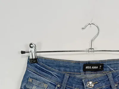 MISS ANNA Damen Jeans Shorts Gr. 38 Blau Casual Destroyed Look Sommer