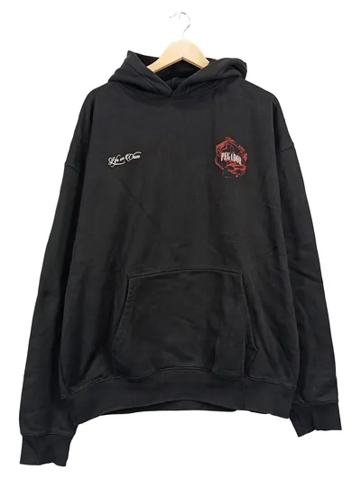 PEGADOR Herren Kapuzenpullover Hoodie Streetwear Schwarz 2XL