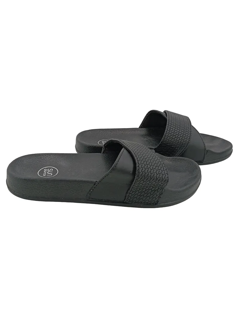 SUNDANCE Damen Pantoletten Gr. 36 Schwarz Casual Badesandalen 1