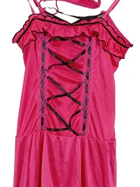 SCHNABEL Damen Nachthemd Pink Spitze Rüschen Schnürung Gr. S/M Sexy Negligee 2