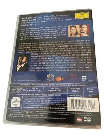 Deutsche Grammophon DVD Opern Gala Netrebko Garanca Vargas Tezier Belcanto