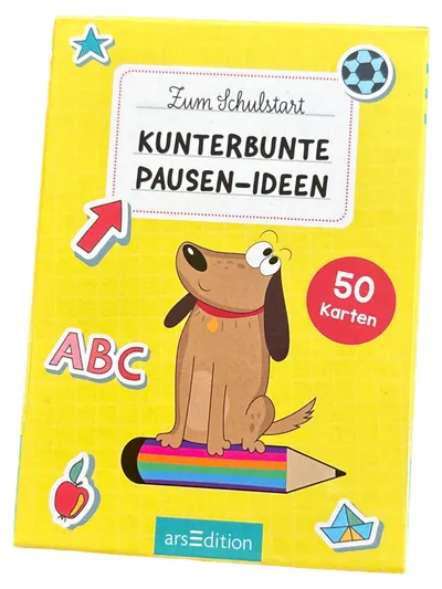 ars edition Kunterbunte Pausen-Ideen Kartenspiel Kinder Schulstart 50 Karten