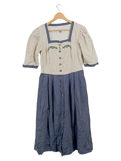 Gössl Dirndl Trachtenkleid Damen Gr. 42 Leinen Klassisch Festlich Floral