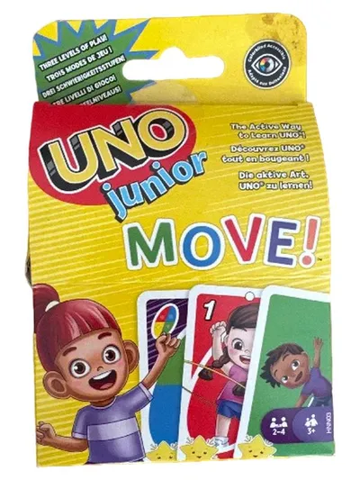 Mattel UNO Junior Move! Kartenspiel für Kinder ab 3 Jahren 2-4 Spieler