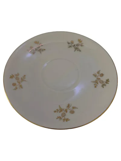 Bavaria Untertasse Porzellan Weiß Goldrand Blumenmuster Klassisch