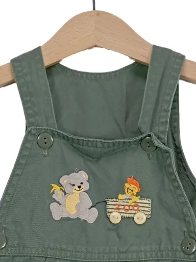Schnizler Mädchen Latzkleid Tiermotive Stickerei Casual Oliv Gr. 116