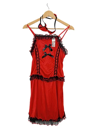 SCHNABEL Damen Dessous Set Babydoll Thong Rot Spitze Gr. S/M Sexy