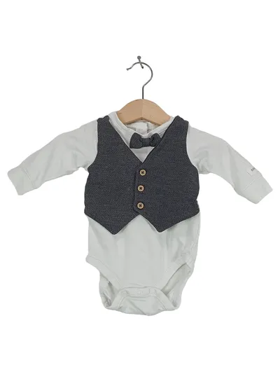 Newbie Baby Body Strampler Weste Fliege Gr. 74 Mehrfarbig