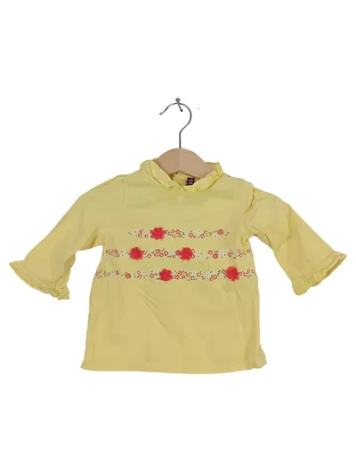 Sergent Major Kinder Langarmshirt Mädchen Gr. 80 Gelb mit Blumenmuster