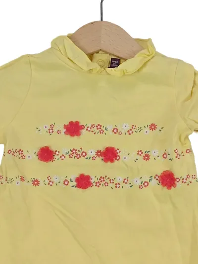 Sergent Major Kinder Langarmshirt Mädchen Gr. 80 Gelb mit Blumenmuster
