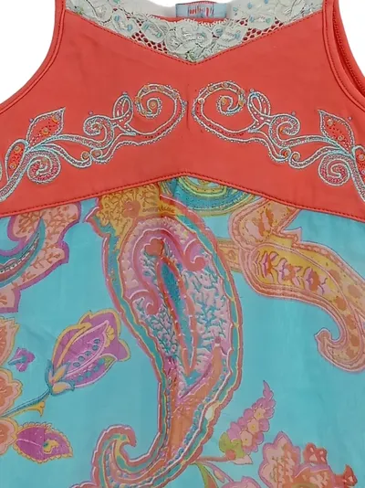 Pampolina Mädchen Top Gr. 116 Mehrfarbig Paisley Rüschen Stickerei