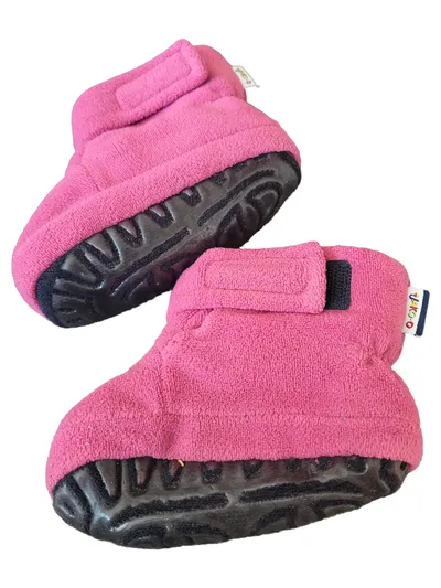 JAKO-O Krabbelschuhe Booties Baby Pink Fleece Gr. 19/20 Hausschuhe