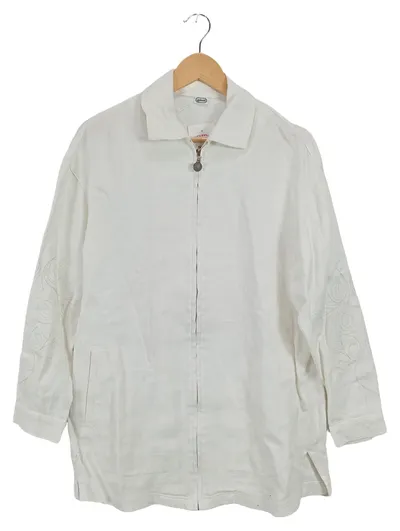 Gössl Damen Trachtenjacke Gr. 36 Weiß Leinen Klassisch
