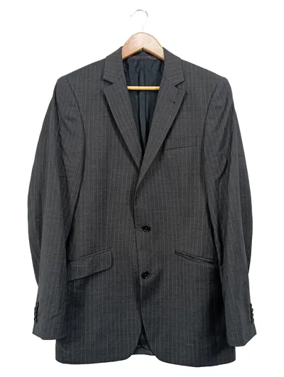 Commander Herren Sakko Anzugjacke Grau Gestreift Gr. 38