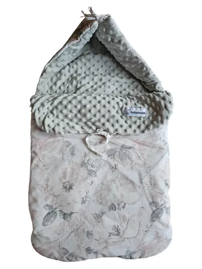babyboom Babyschlafsack Grau Floral Gr. 62 Baby Schlafsack