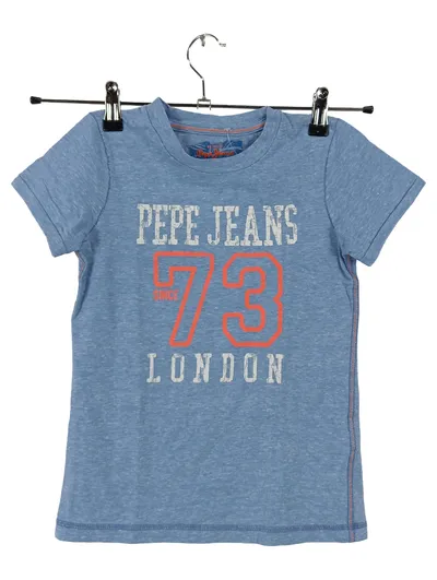 Pepe Jeans Kinder T-Shirt Gr. 116 6 Jahre Blau London 73 Print