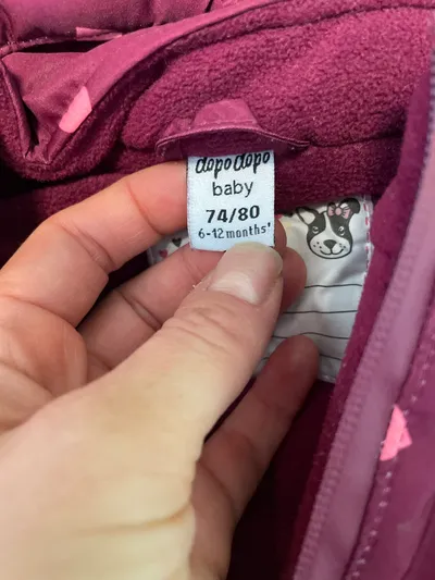 dopodopo Baby Schneeanzug Gr. 74/80 Herzmuster Lila Overall Mädchen