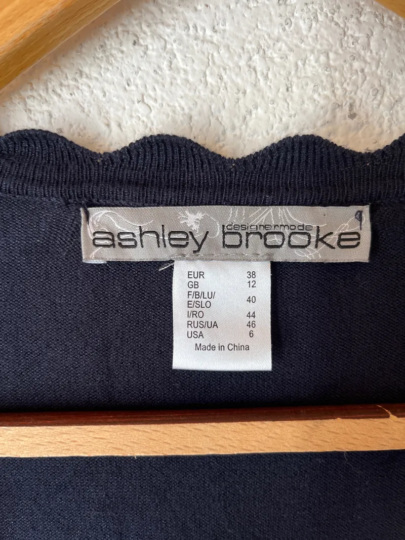 Ashley Brooke Damen Strickjacke Cardigan Gr. 38 M Blau Viskose 5