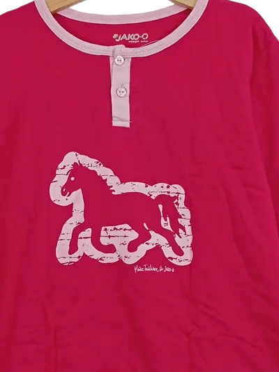 JAKO-O Kinder Langarmshirt Mädchen Pink Gr. 140 Pferd Casual