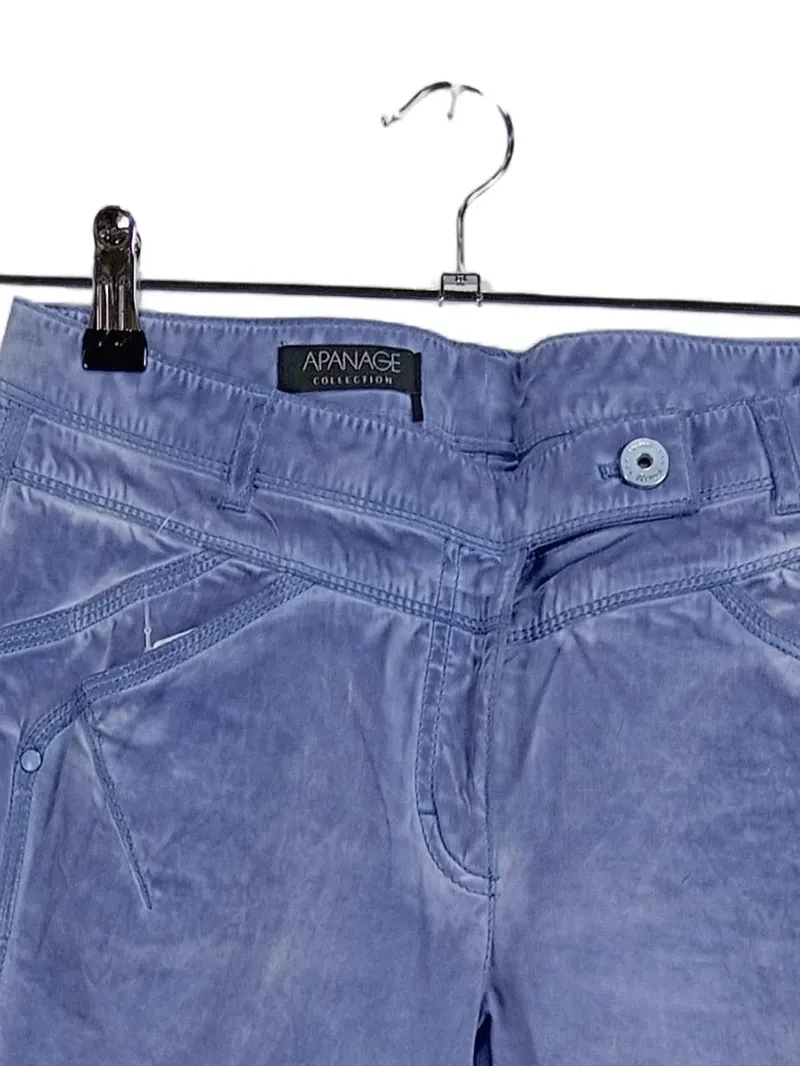 Apanage Damen Stoffhose Blau Gr. 36 Samt Cord Optik Casual 2