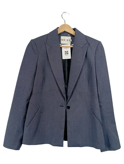 REISS Damen Blazer Gr. 38 Grau Meliert Business Anzugjacke Elegant