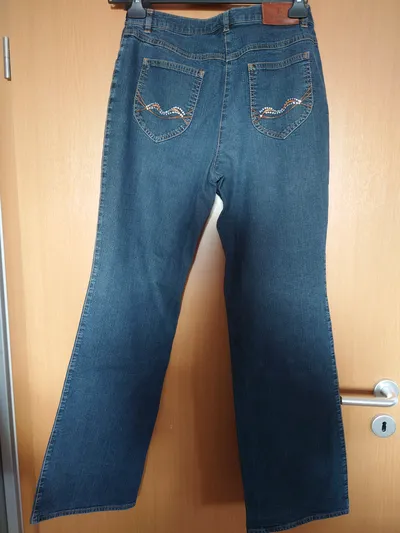 Gardeur Jeans Bootcut Damen Gr. 38 Blau Casual Hose